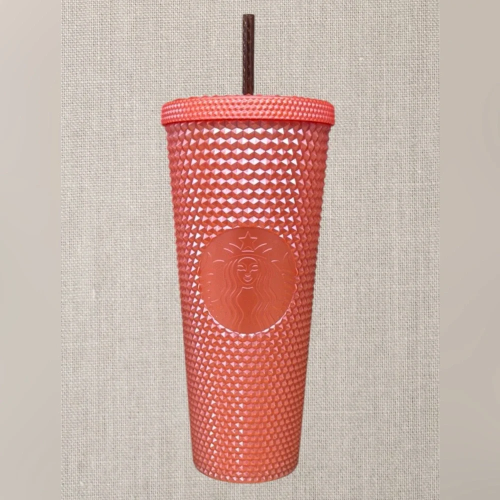 NWT Starbucks Diamond Studded Bling Halloween Orange 24oz Tumbler Cold Cup New